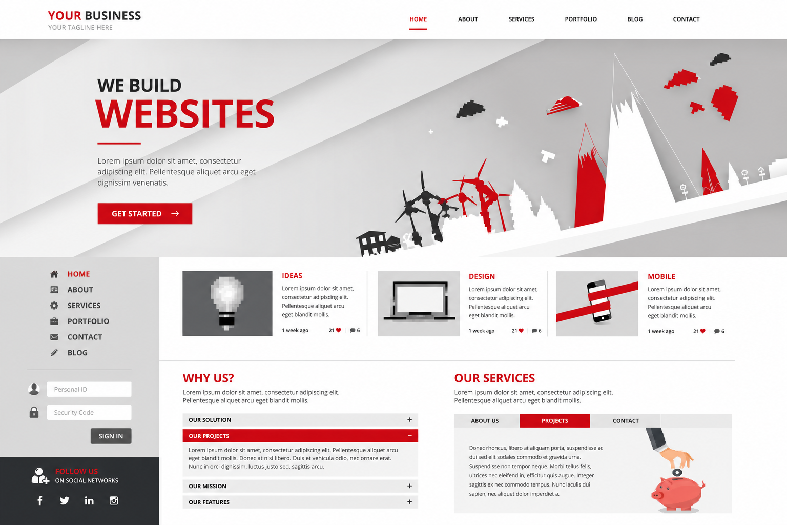 Web Design website concept