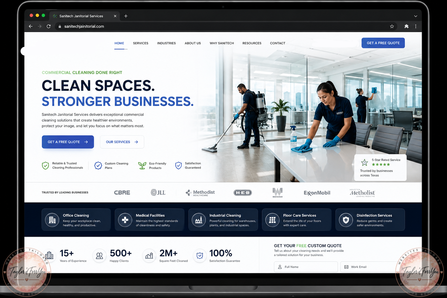 Cleaning website concept