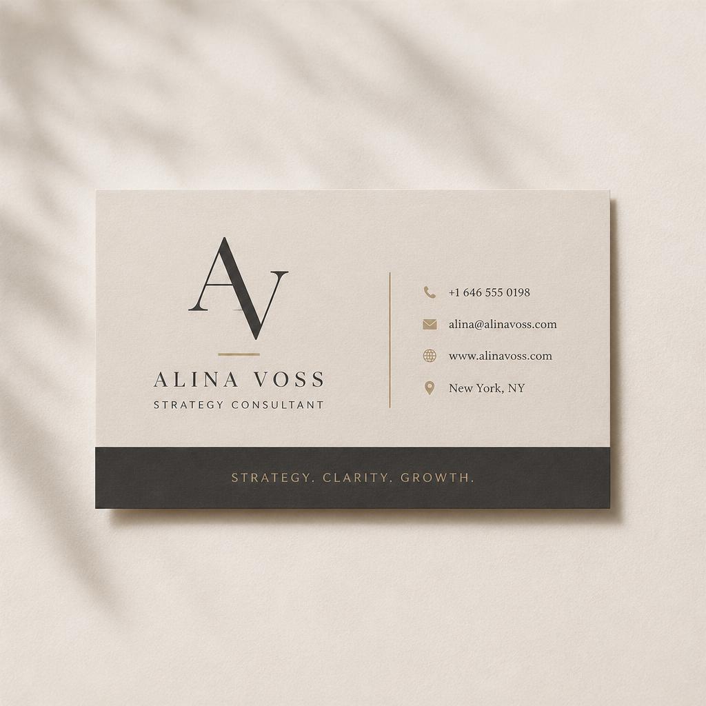Business card design example